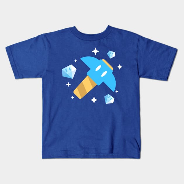 Super Pickaxe Kids T-Shirt by cafephantom